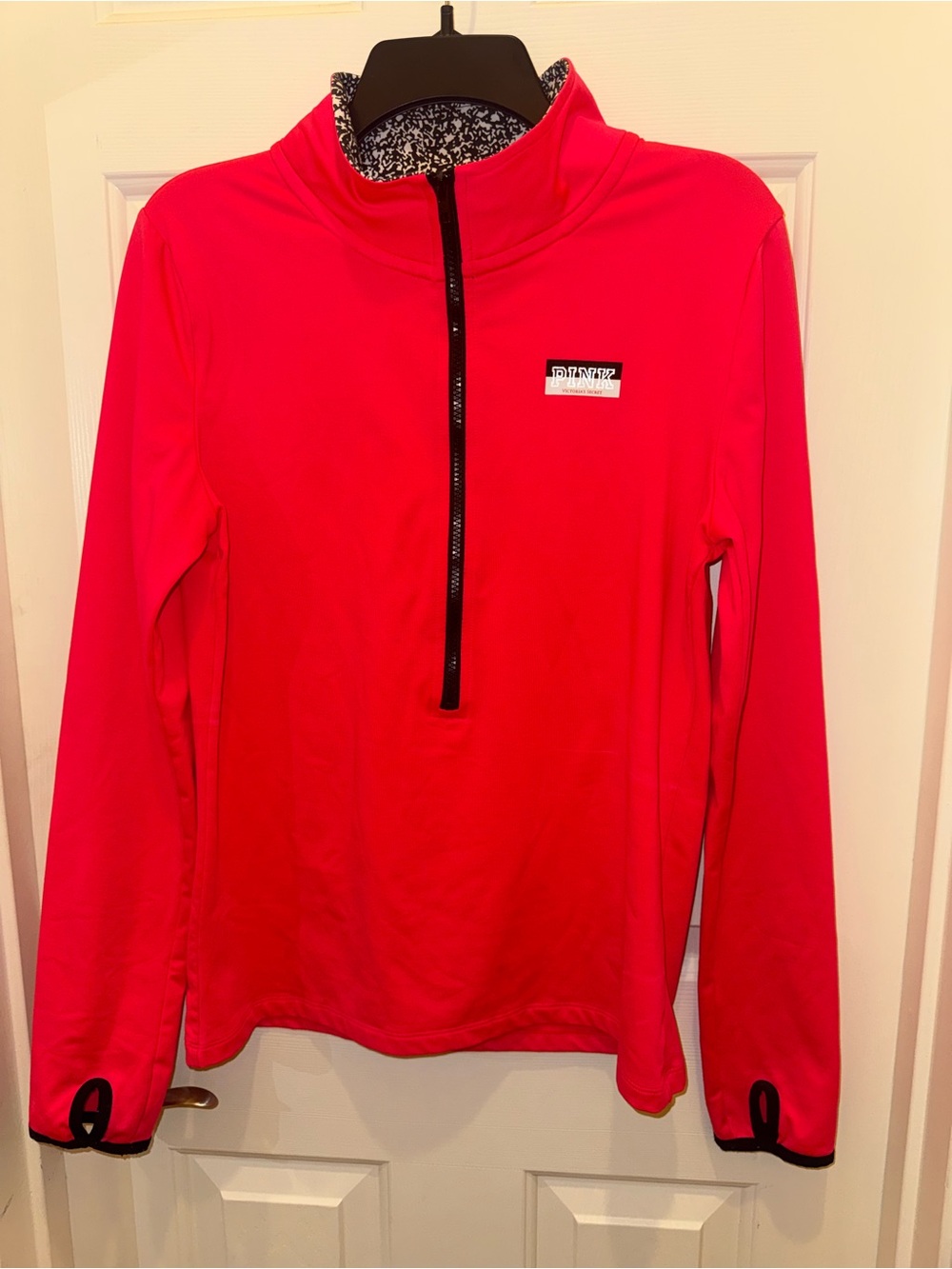 PINK Victoria's Secret Hot Pink Quarter-Zip Pullover